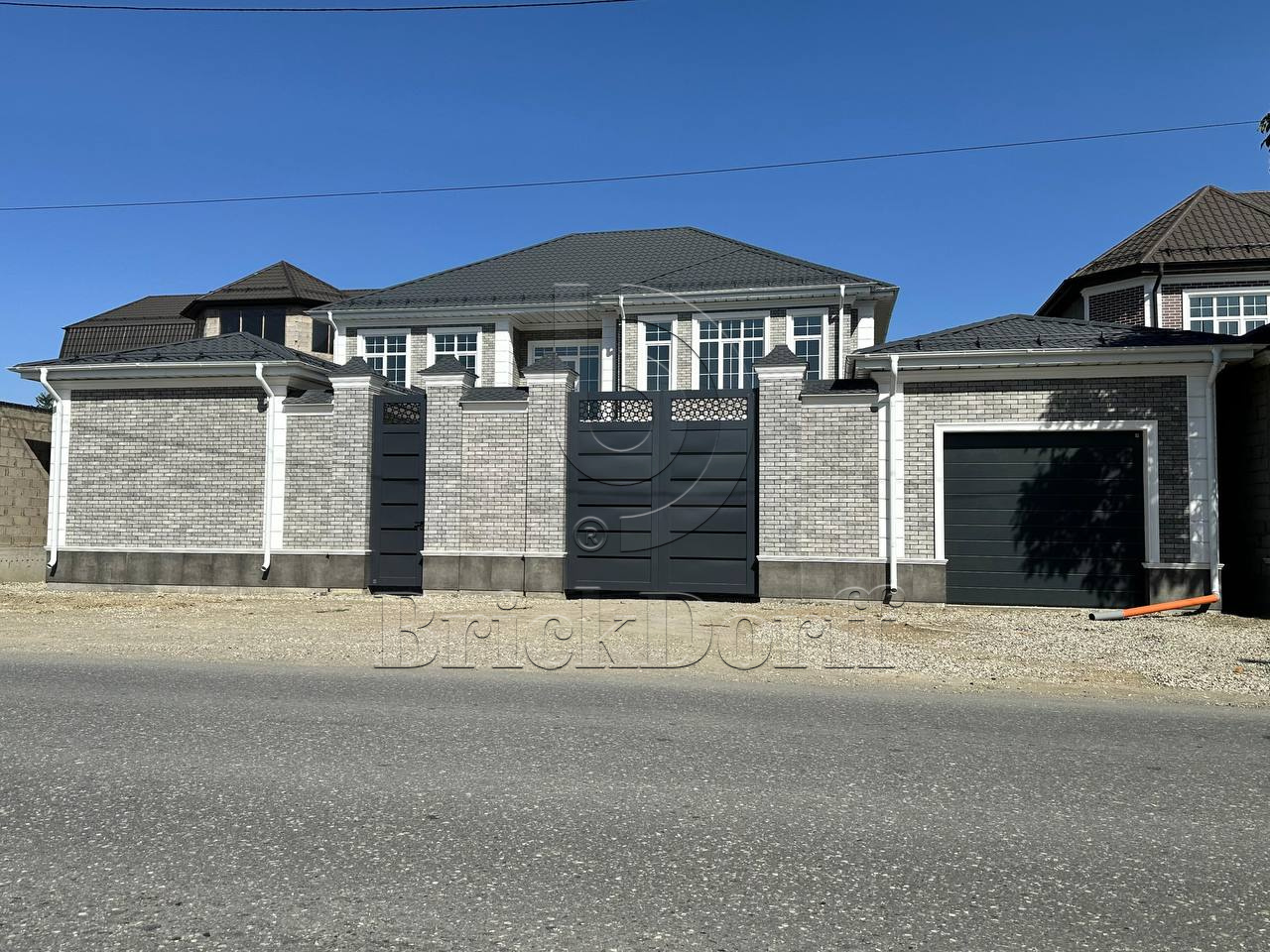 Mattone Pietra Grafit 245X66х7,4 мм Клинкерная фасадная плитка под кирпич облицовочная, серая