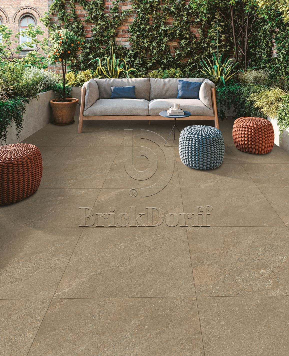 Mountain Chocolate 900x600x20 мм, тротуарная плитка уличная, противоскользящая, керамогранит OutdoorDesign 20мм