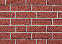 Фасадная и Интерьерная плитка облицовочная ручной формовки Roben Greetsiel friesisch-rot genarbt besandet DF14, 240*52*14 мм