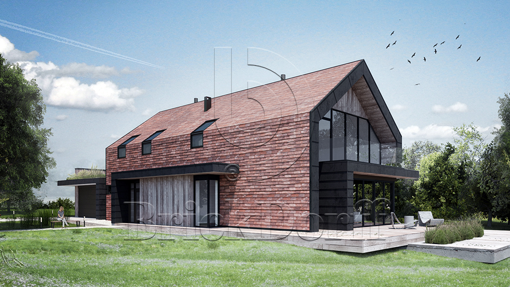 NORDIC 15 Kaminrot schwarz-besandet 365x250x30x14, ABC Клинкерная плитка для навесного вент Фасада и Кровли