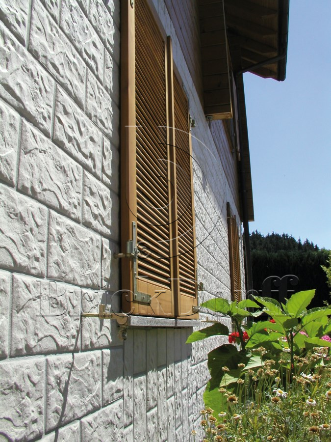 Клинкерная фасадная плитка облицовочная под камень Stroeher (Штроер) Kerabig KS 01 weis рельефная, 302*148*12 мм