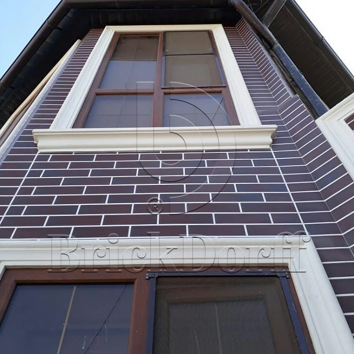 NATURAL BROWN 245X66х7,4 мм Клинкерная фасадная плитка под кирпич облицовочная коричневая