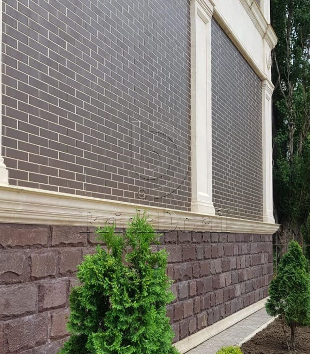 NATURAL BROWN 245X66х7,4 мм Клинкерная фасадная плитка под кирпич облицовочная коричневая