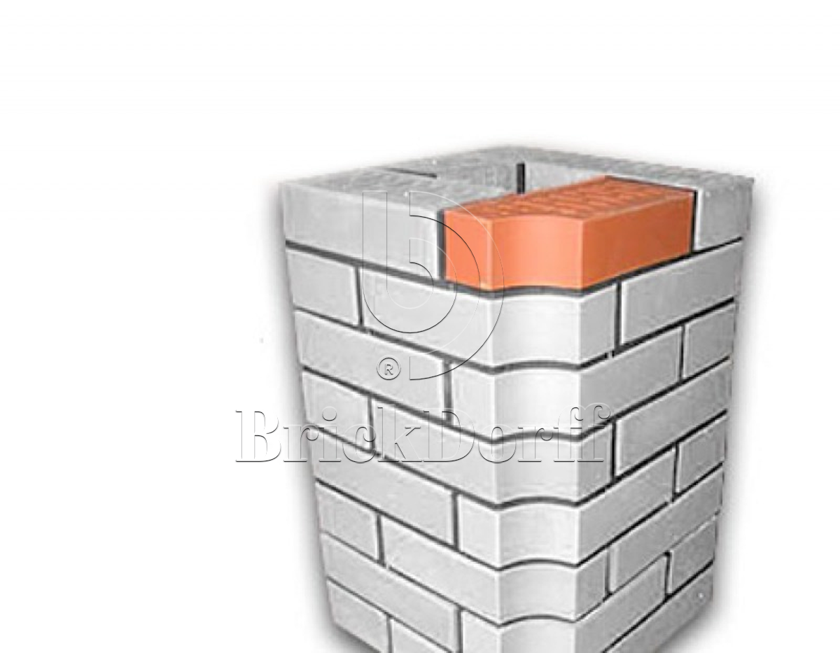 12.101113L Кирпич фигурный полнотелый красный Lode JANKA F13 гладкий, 250*120*65 мм