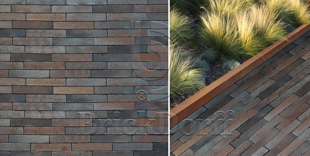 Тротуарная плитка / брусчатка Клинкерная ABC Gotland blau-braun Schmolz (Готланд блау-браун Счмолз), ригельный 292*71*71 мм