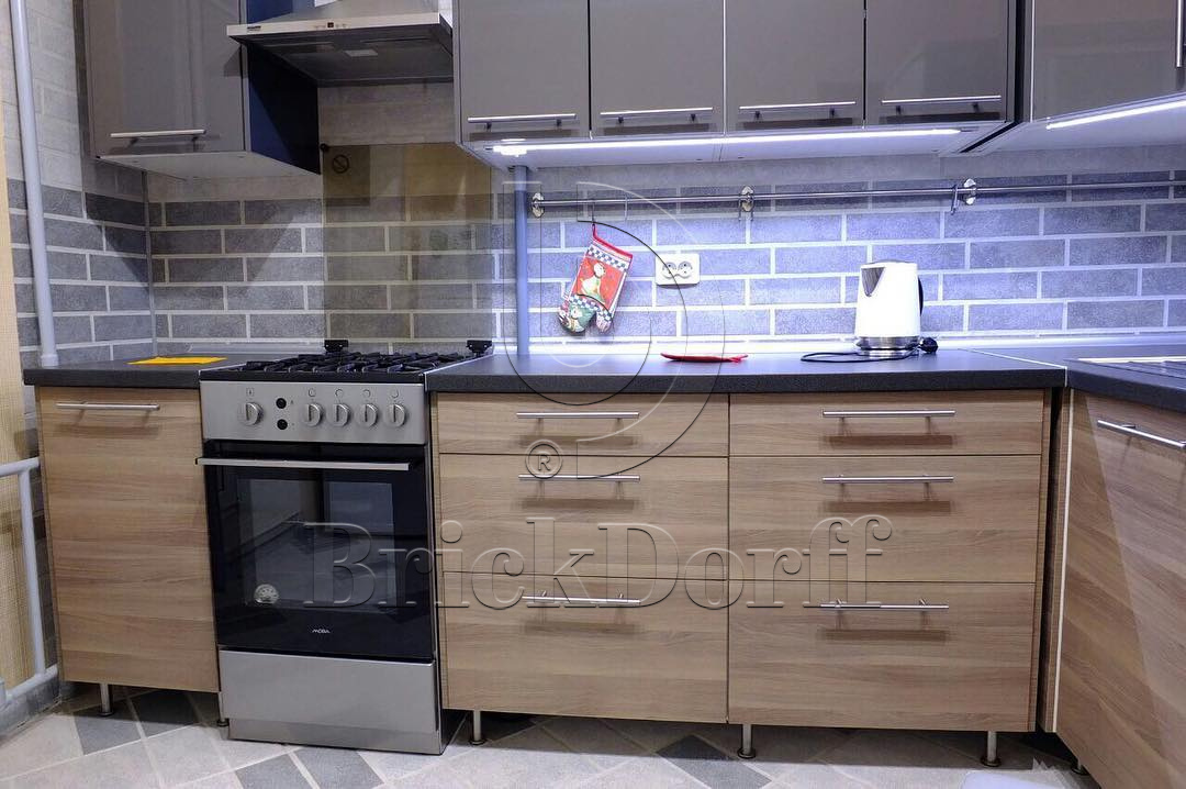 Клинкерная фасадная плитка облицовочная под кирпич Stroeher (Штроер) Keravette Shine 840 grigio рельефная NF8, 240*71*8 мм