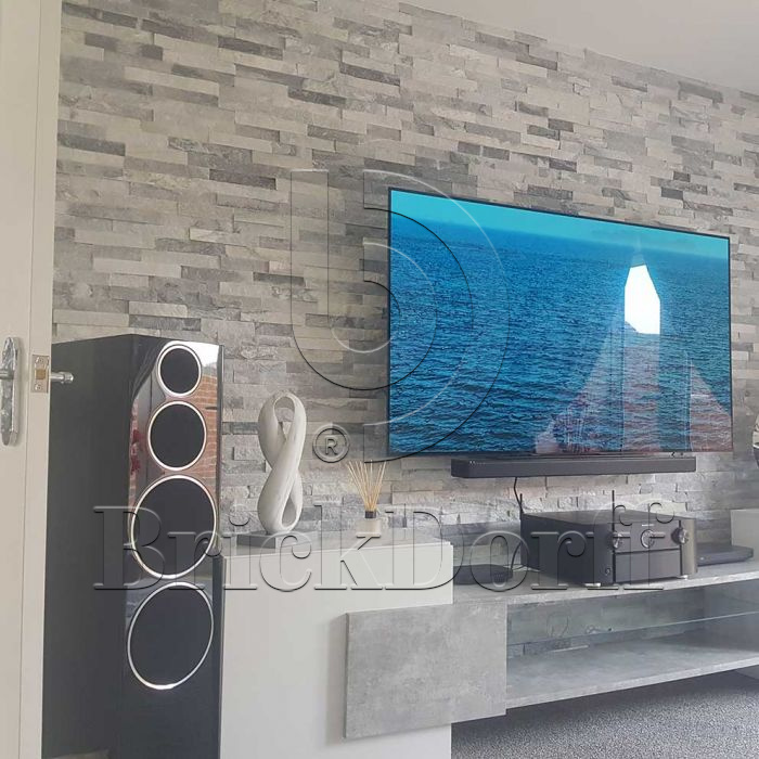 Кварцит бело-серый 1308g 600*150*10-20 мм, натуральный камень для интерьера и фасада BD