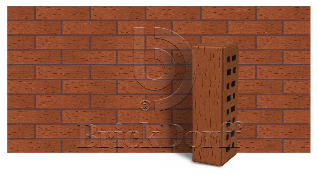 Кирпич лицевой клинкерный ЛСР пустотелый "Лондон" береста M300, 250*85*65 мм