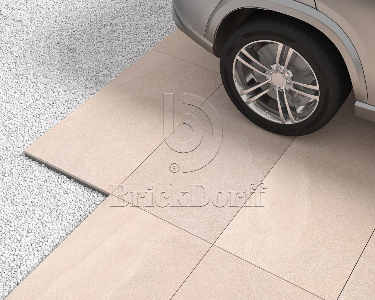 Natural Rocks Gold Sand 20 мм тротуарная плитка уличная, противоскользящая, керамогранитная 595*595*20 мм Paradyz