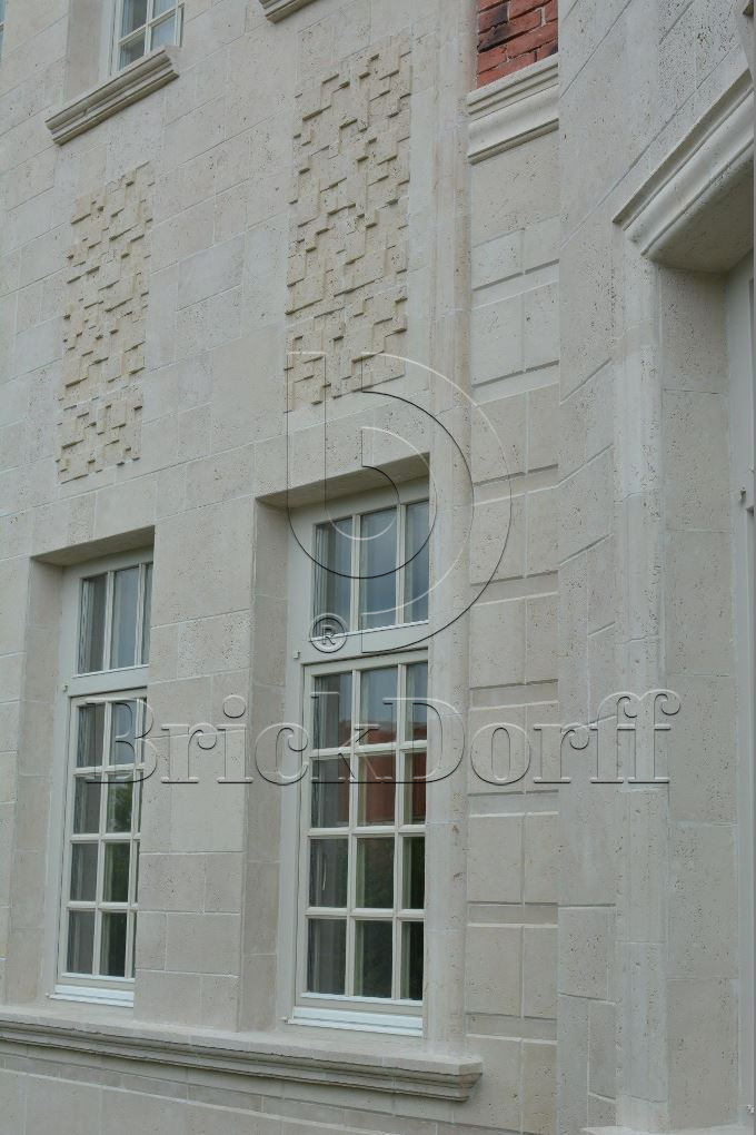 Фасадная облицовочная декоративная плитка травертин-касса 15