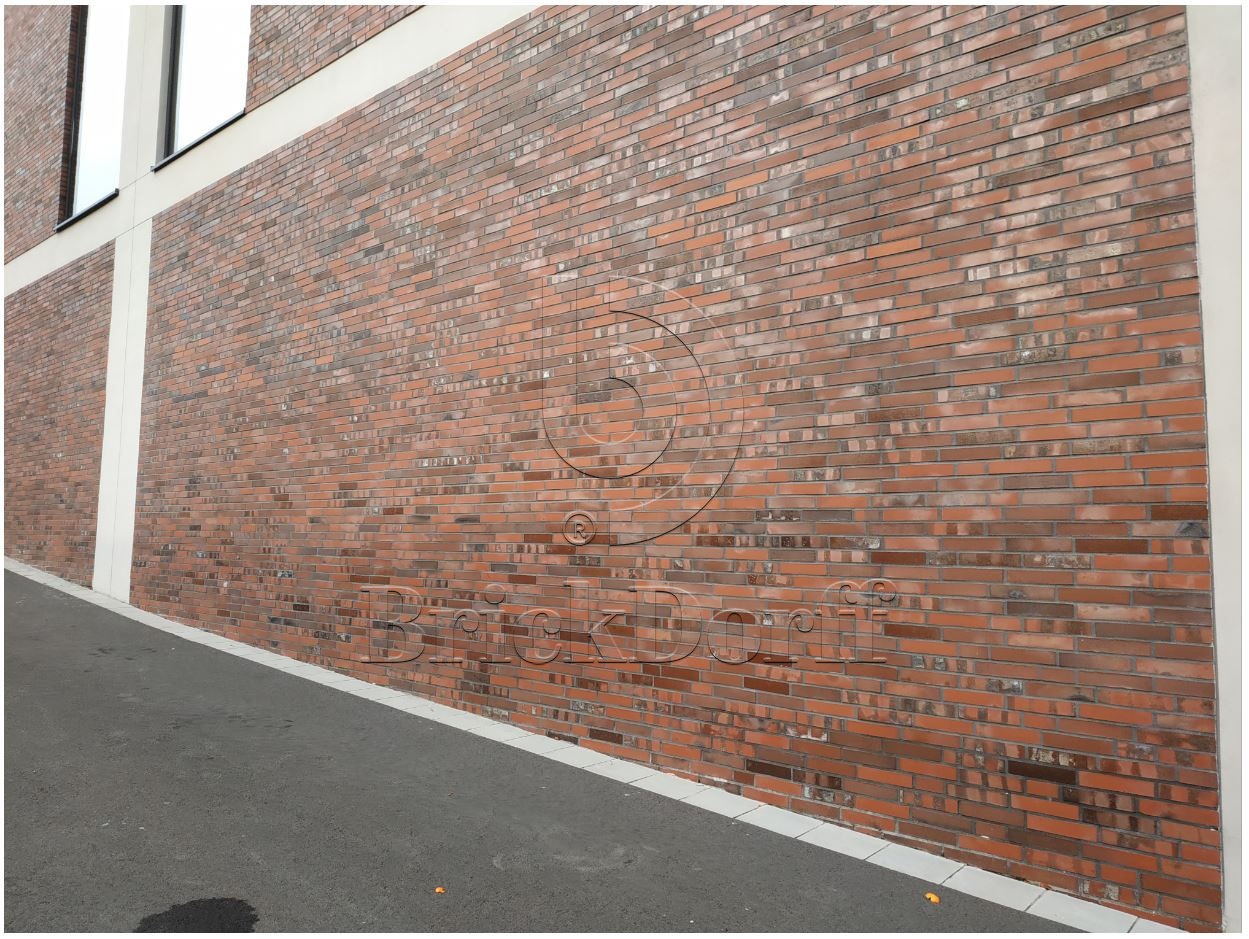 Кирпич облицовочный Клинкерный ригельный Langformat ABC 1012 Schleswig blau-bunt Kohlebrand Fußsortierung 365*115*40 мм