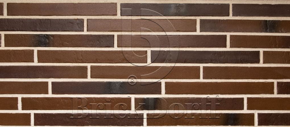 Клинкерная фасадная плитка облицовочная под кирпич Stroeher (Штроер) Glanzstueck Glanzstueck № 5 рельефная, 440*52*14 мм