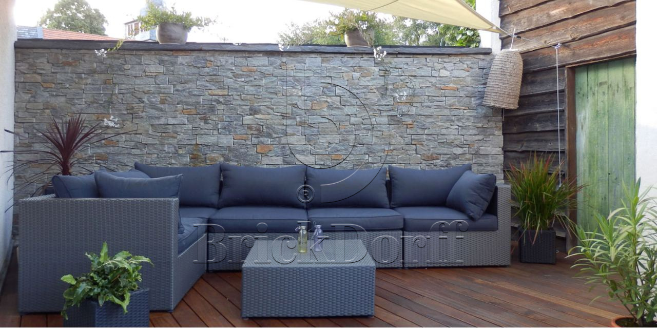 Камень грубый кварцит серо-зеленый 550*200*20\40 мм, натуральный камень для фасада и интерьера BD