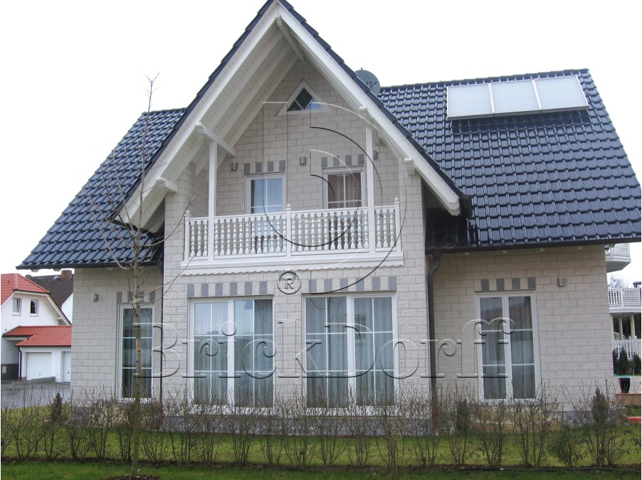 Клинкерная фасадная плитка облицовочная под камень Stroeher (Штроер) Kerabig KS 01 weis рельефная, 302*148*12 мм