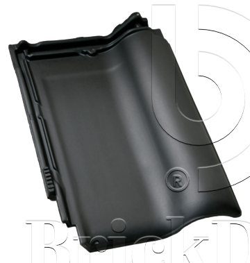 Керамическая черепица рядовая Roben MONZAplus антрацитовый серый ангоб