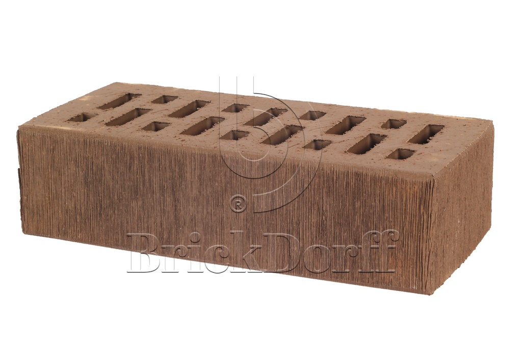 Кирпич клинкерный облицовочный коричневый, Lode ASAIS BRUNIS  штриховая, 250*120*65 мм