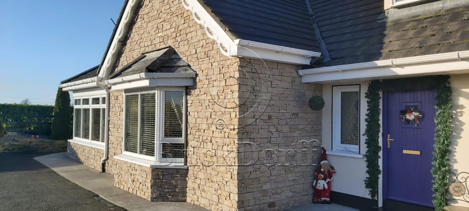 Камень грубый кварцит серо-бежевый 550*200*20\40 мм, натуральный камень для фасада и интерьера BD