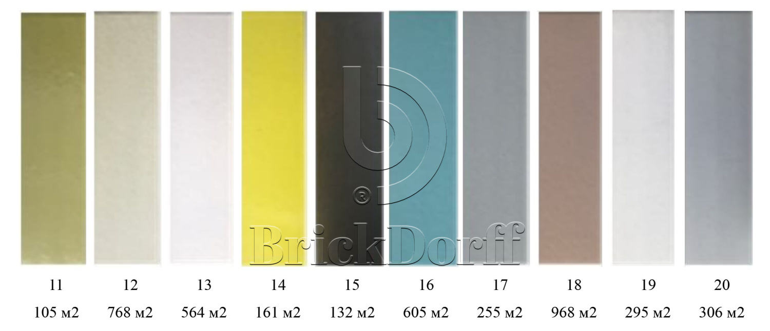 №2 Глазурованная Фасадная плитка Клинкерная облицовочная под кирпич 283х84х13,5 мм цвет зелено-бежевый RAL