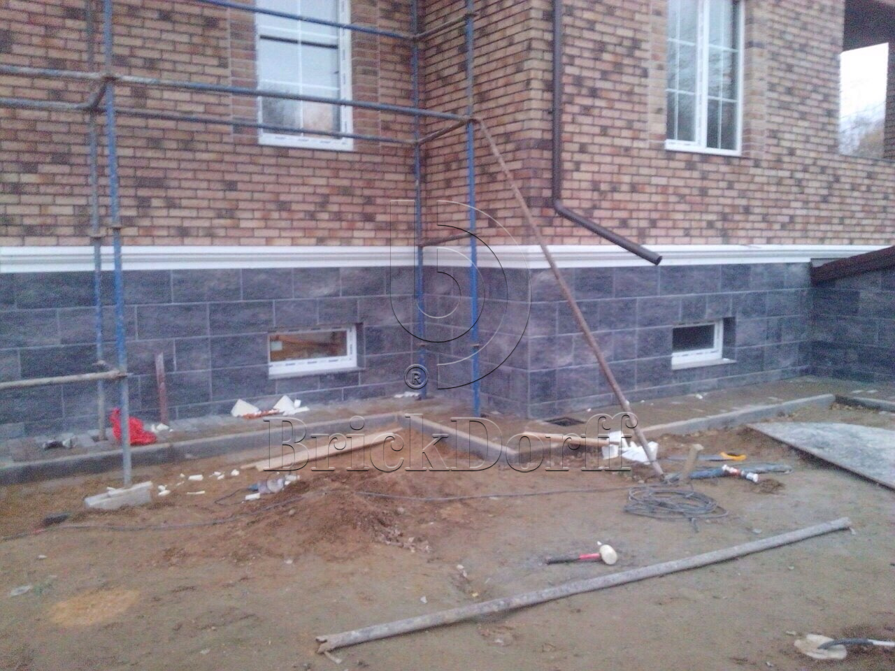 Клинкерная фасадная плитка облицовочная под камень Stroeher (Штроер) Kerabig KS 21 wood, 604*296*12 мм