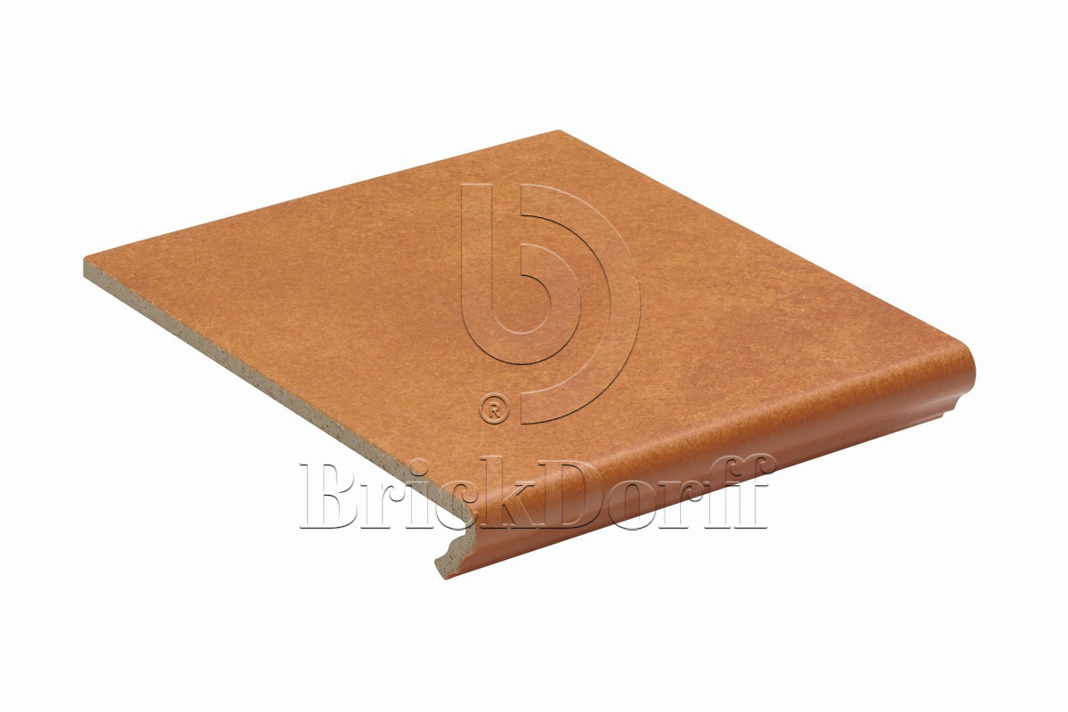 Клинкерная ступень флорентинер противоскользящая плитка EURAMIC CADRA 524 male 340*294*10 мм