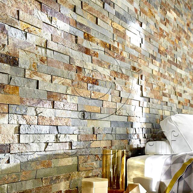 Сланец Цветной-1120 600*150*10-20 мм, натуральный камень для фасада и интерьера BD