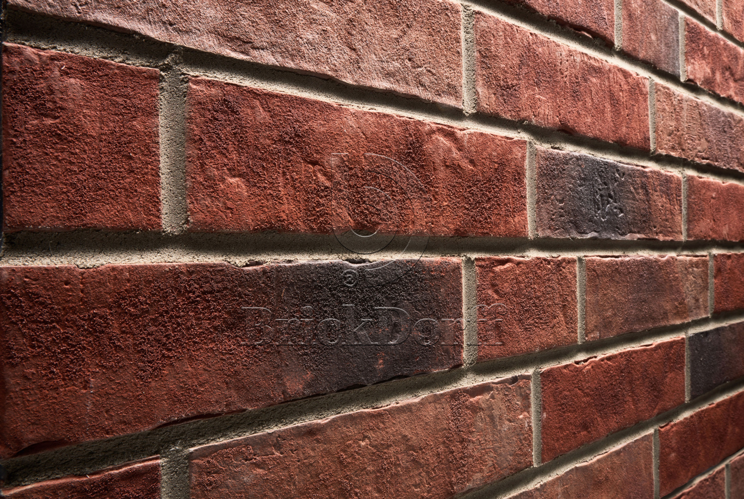 Клинкерная фасадная плитка облицовочная под кирпич Stroeher (Штроер) Zeitlos 353 eisenrost рельефная NF14, 240*71*14 мм