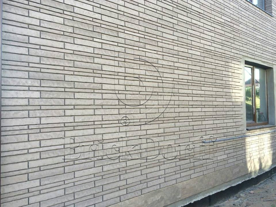 Клинкерная фасадная плитка облицовочная под кирпич Stroeher (Штроер) Zeitlos 237 austerrauch рельефная, 400*35*14 мм