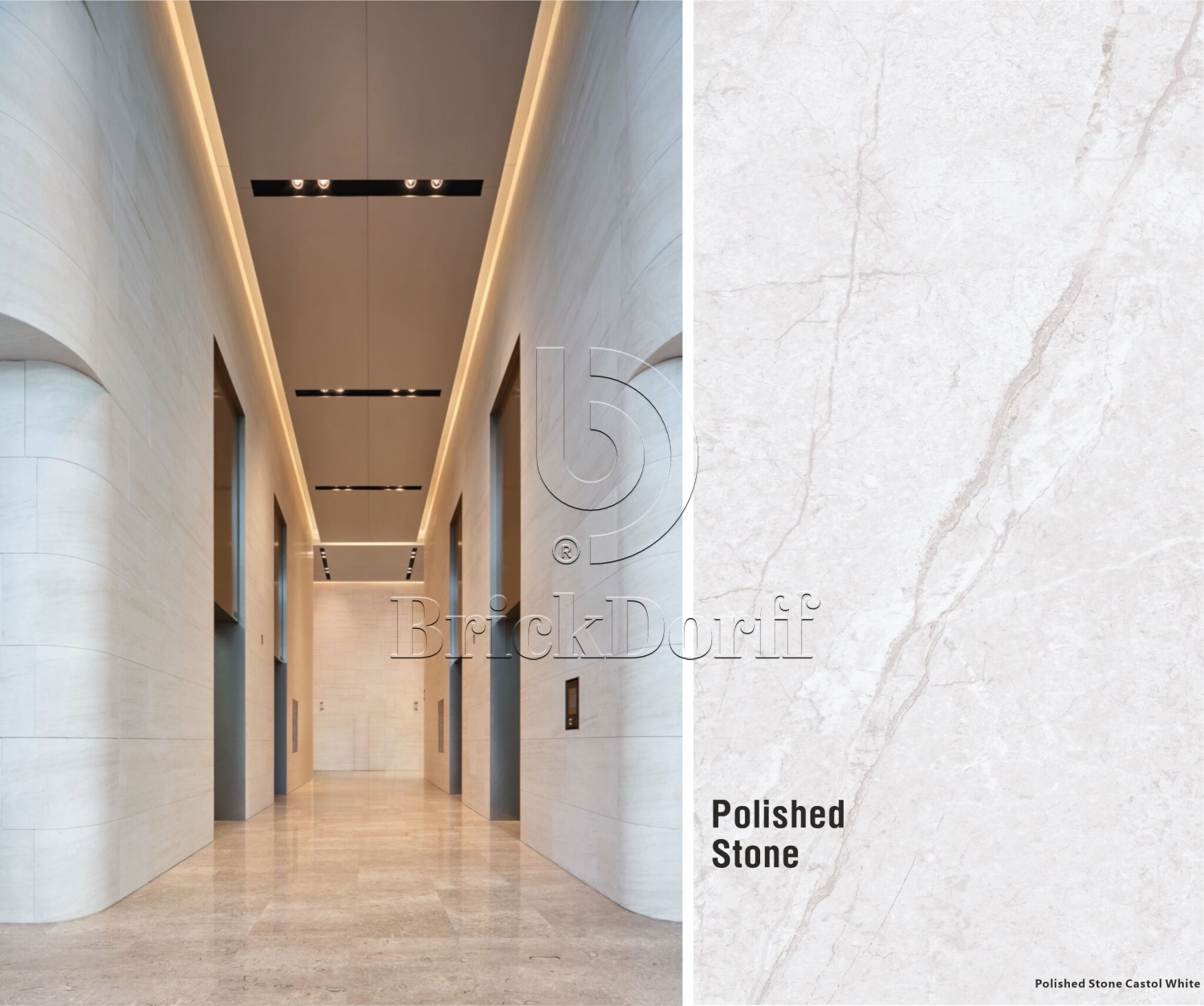 Polished Stone Sunis White (белоснежный полированный мрамор с прожилками)  гибкий камень 1200×600 мм