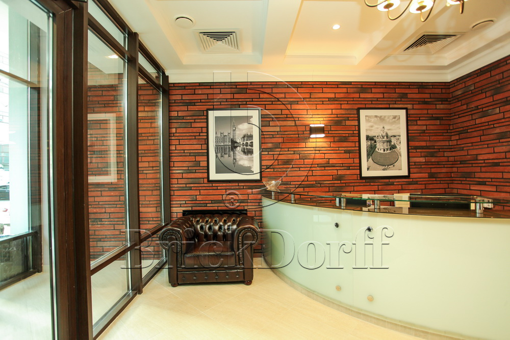 Клинкерная фасадная плитка облицовочная под кирпич Stroeher (Штроер) Zeitlos 353 eisenrost рельефная NF14, 240*71*14 мм