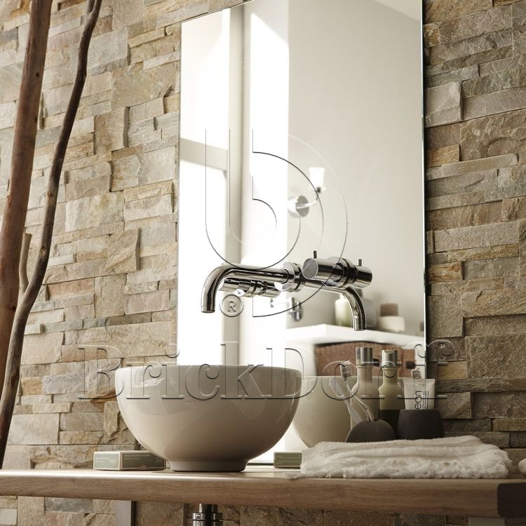 Сланец Бежевый 350*180*10\12 мм, натуральный камень для фасада и интерьера BD