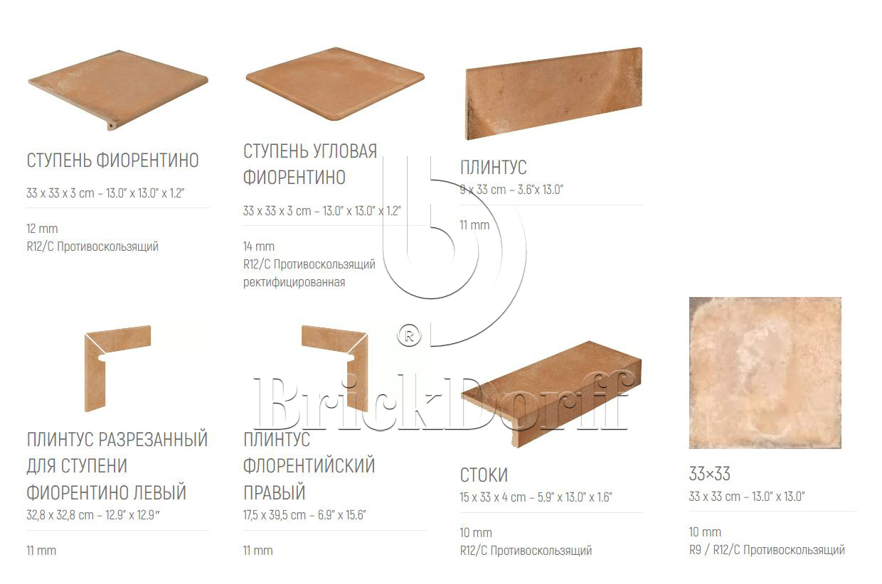 Alhamar SALMON Exagres 330*330*12 мм, клинкерная угловая ступень флорентинер с капиносом, противоскользящая