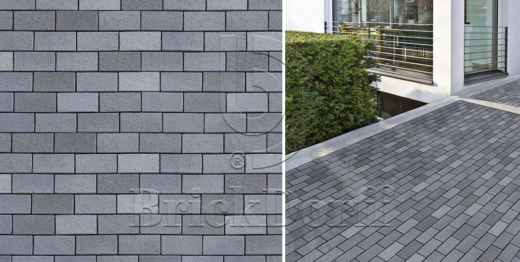 Тротуарная плитка / брусчатка Клинкерная ABC Berlin blau-anthrazit (Берлин блау-антхразит), 200*100*52 мм