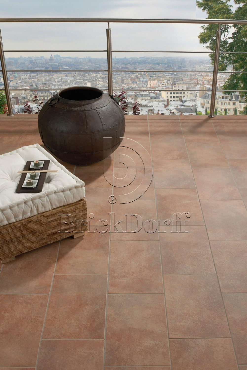 Клинкерная Ступень лофт противоскользящая плитка Stroeher KERAPLATTE AERA X 755 camaro 294*340*35*11 мм