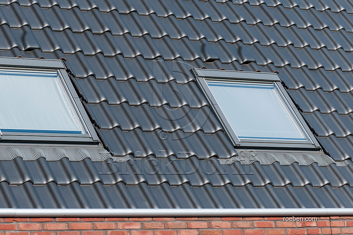 Керамическая черепица рядовая Roben FLANDERNplus антрацит ангоб