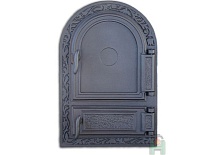 1510 Дверца глухая правая с зольником DW10 чугунная Halmat  485х325 мм