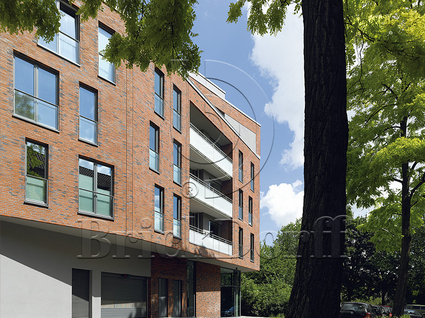 Клинкерная фасадная плитка облицовочная под кирпич Stroeher (Штроер) Zeitlos 353 eisenrost рельефная NF14, 240*71*14 мм