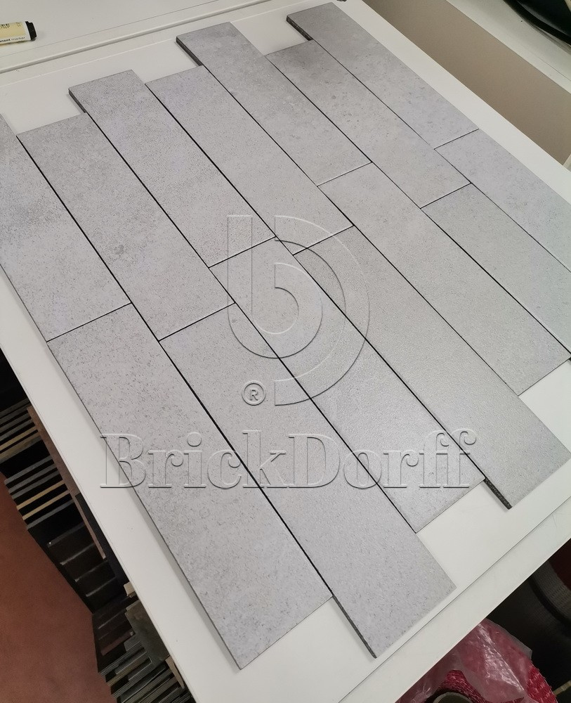 Юта-1 светло-серая клинкерная фасадная плитка под кирпич 245*65*7 мм, керамин