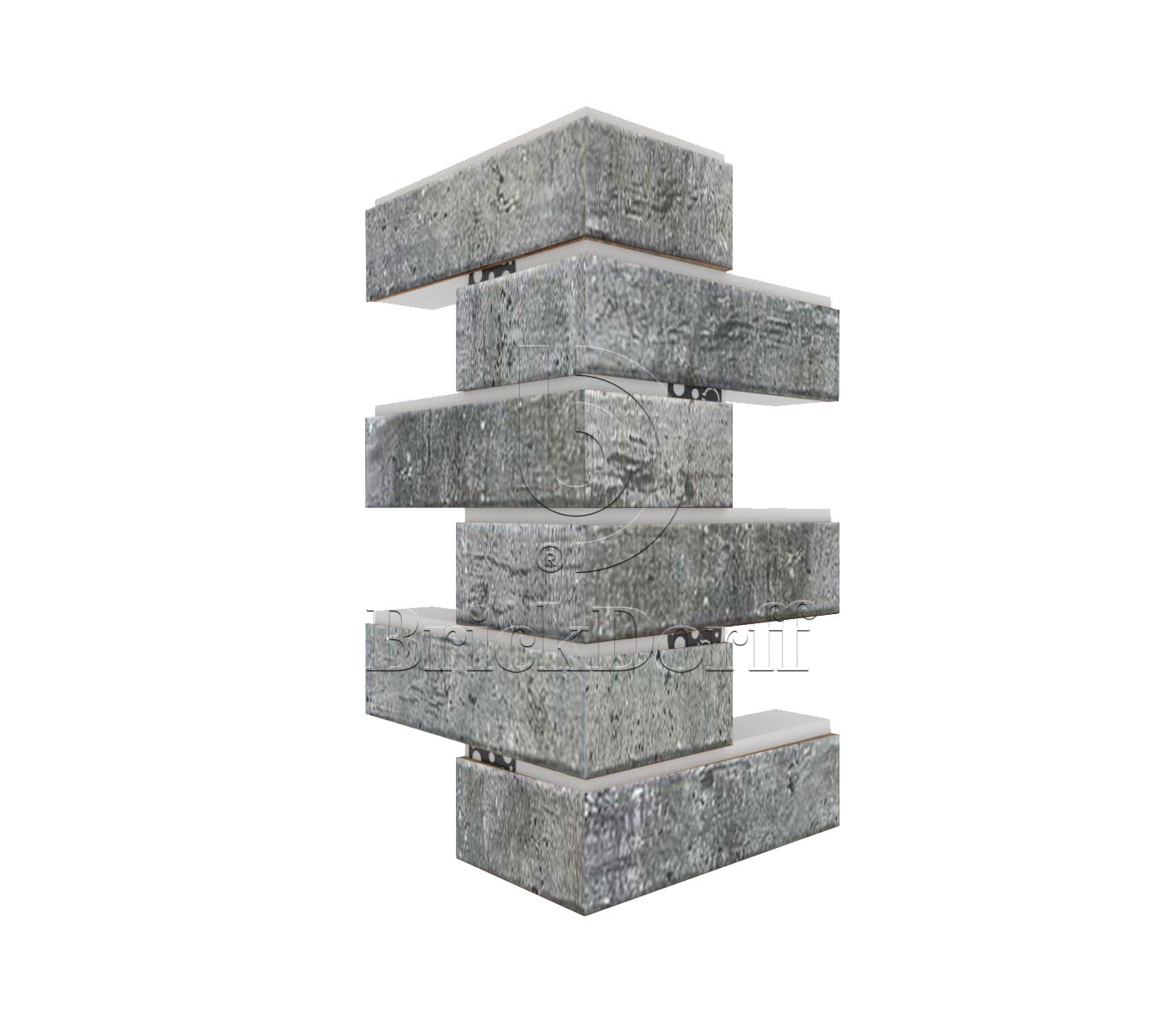 Cement Dark угловая фасадная термопанель из пенополистирола ППС 60 мм, 0,17 м2 с клинкерной плиткой