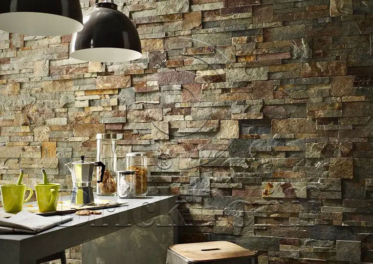 Сланец Цветной 350*180*10\12 мм, натуральный камень для фасада и интерьера BD