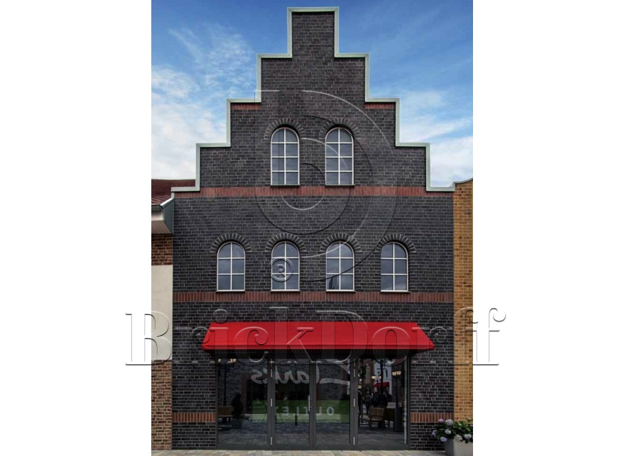 Фасадная Термопанель из пенополистирола ППС 60 мм с клинкерной плиткой Schwarz matt 240*71*10 мм