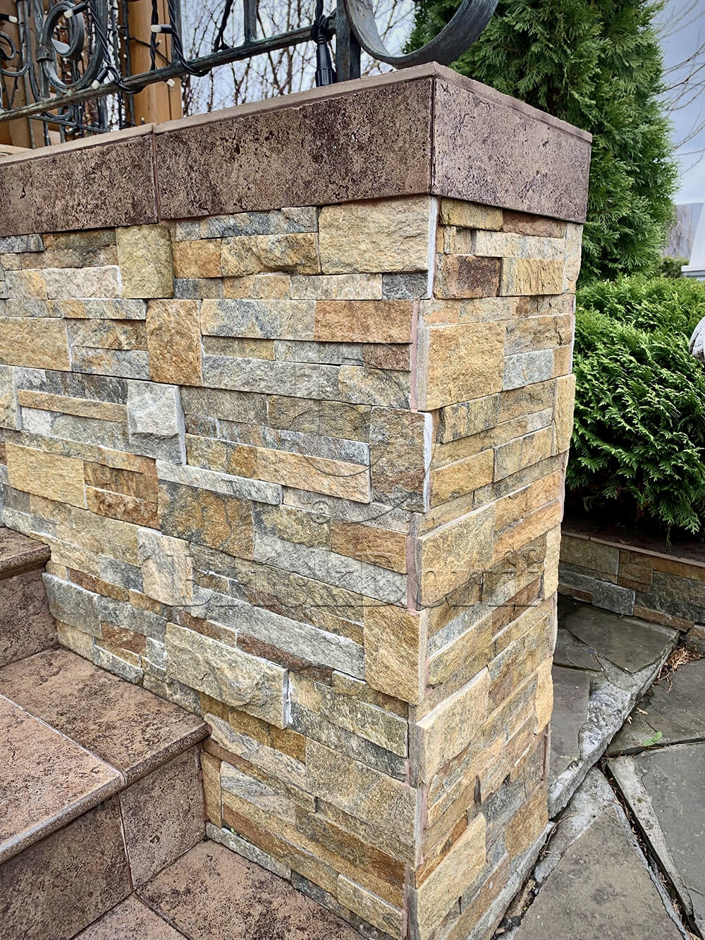 Кварцит Цветной 350*180*10\12 мм, натуральный камень для фасада и интерьера BD