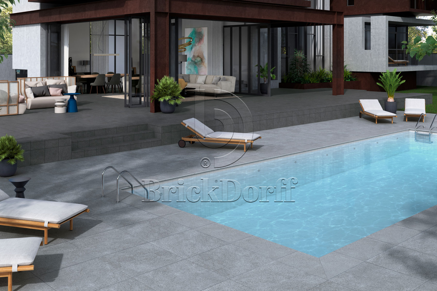 Milan Gris Exagres 330*330*10 мм, напольная клинкерная плитка противоскользящая