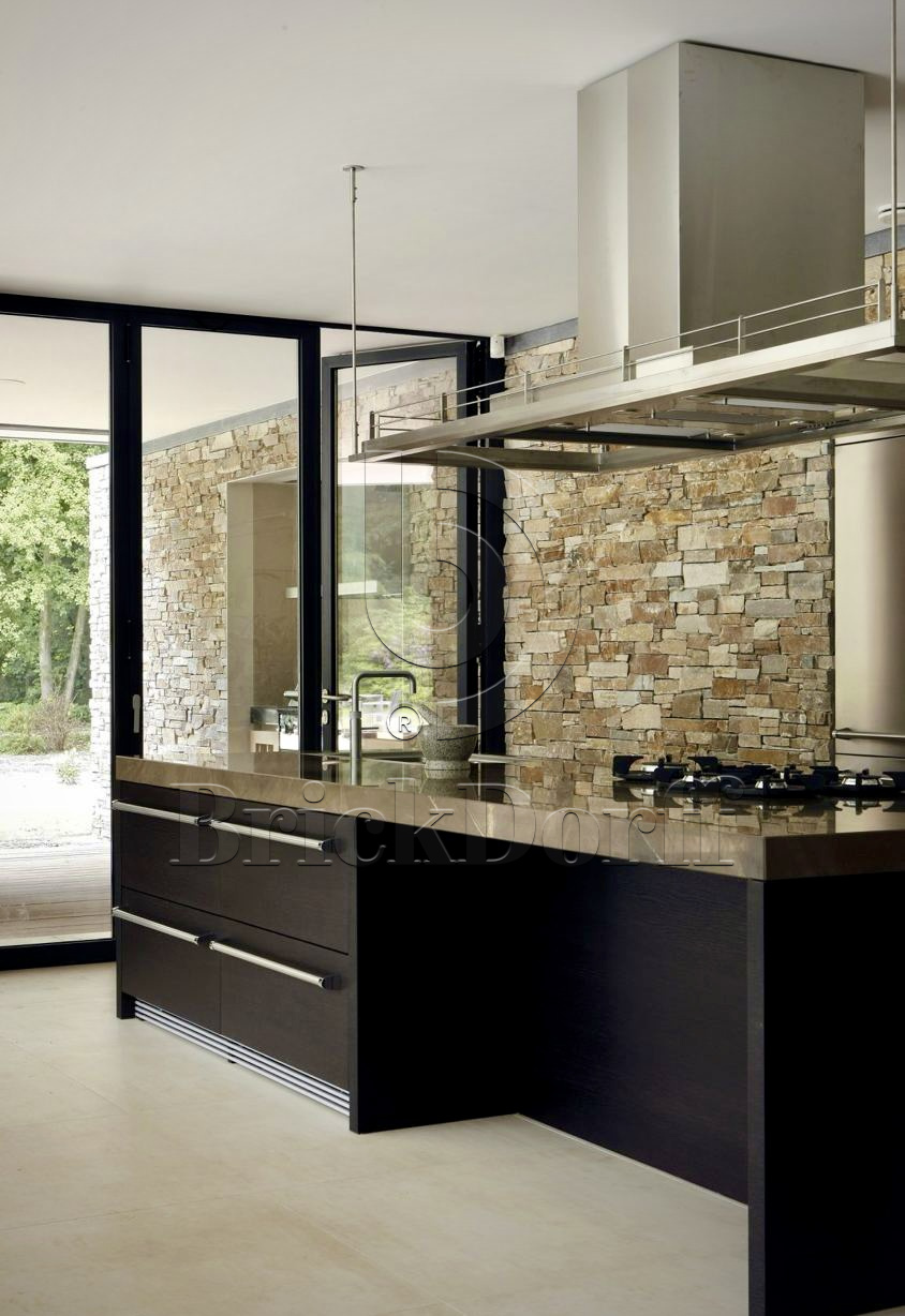 Камень грубый кварцит бежевый 550*200*20\40 мм, натуральный камень для фасада и интерьера BD