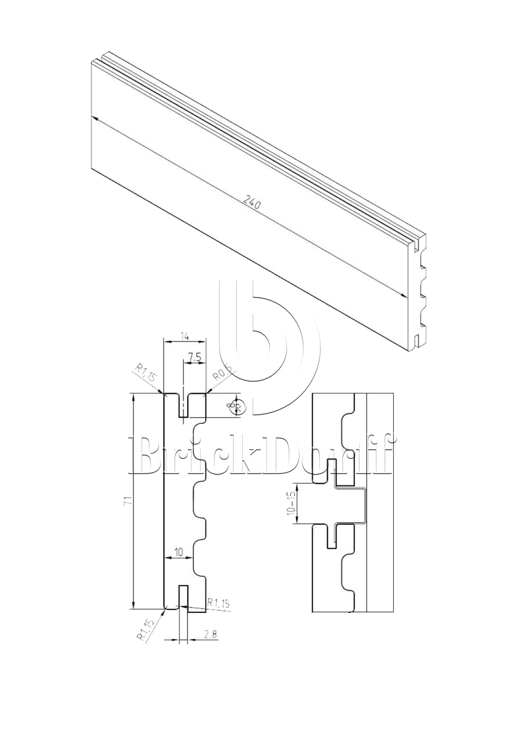 Клинкерная Плитка для Вентилируемых фасадов с расшивкой шва ABC Желтая №9026 240*71*14 мм