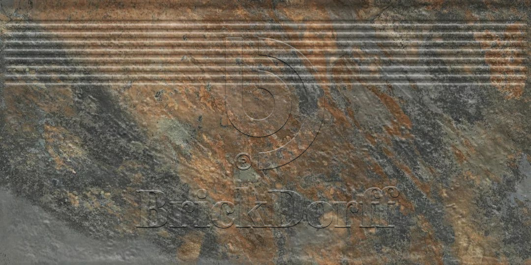 Клинкерная ступень с насечками Ardis Rust 600x300x8,5 мм – для улицы, террасы, крыльца, лестницы, морозостойкая