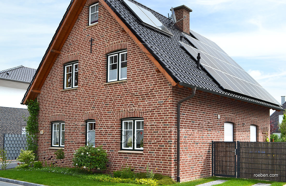 Керамическая черепица рядовая Roben FLANDERNplus черный матовая глазурь