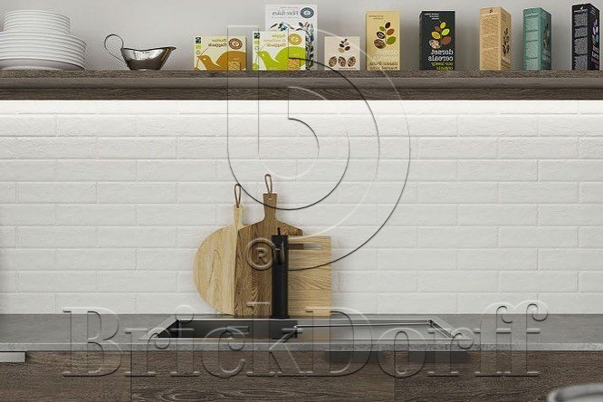 SCANDIANO BIANCO 245X66х7,4 мм Клинкерная фасадная плитка под кирпич облицовочная белая