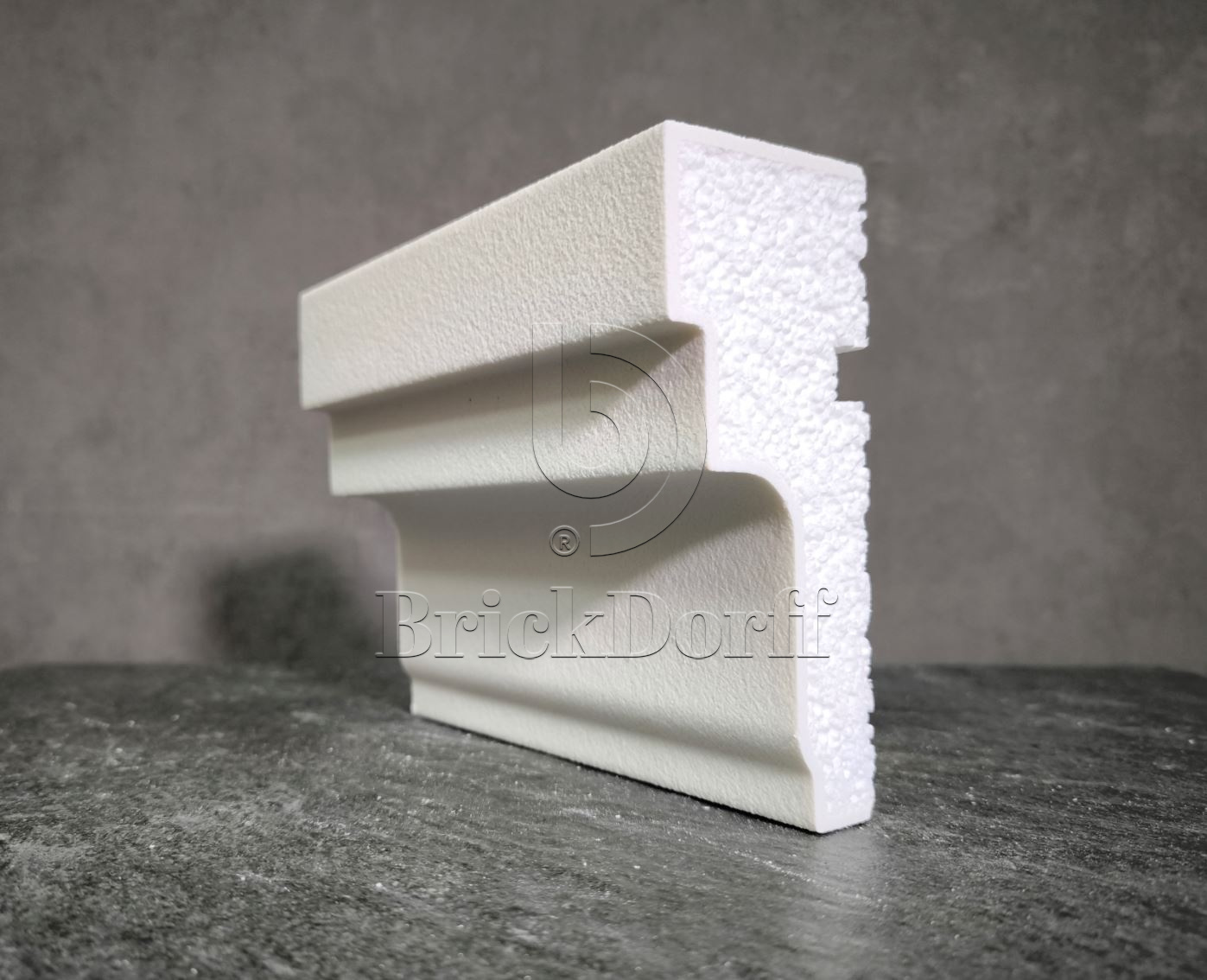 Молдинг для фасада - лепнина, декор из пенополистирола МВ-150/10 (МС-165) 150*60*2000 мм