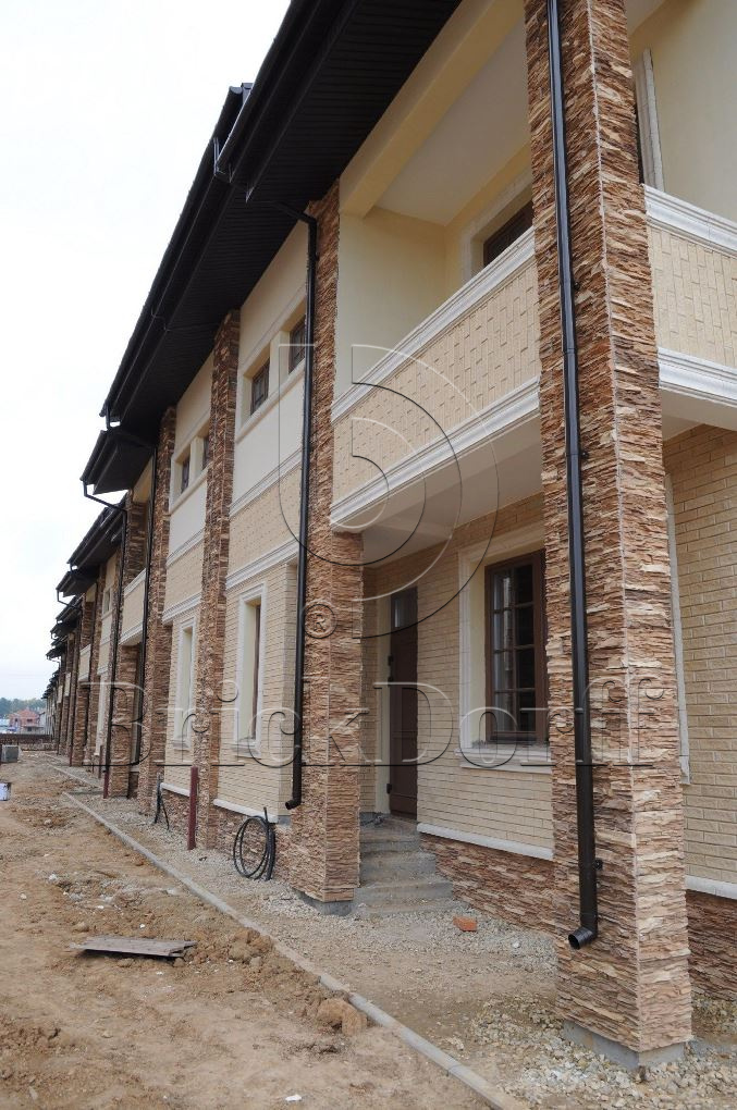 Фасадная облицовочная декоративная плитка травертин-касса 15