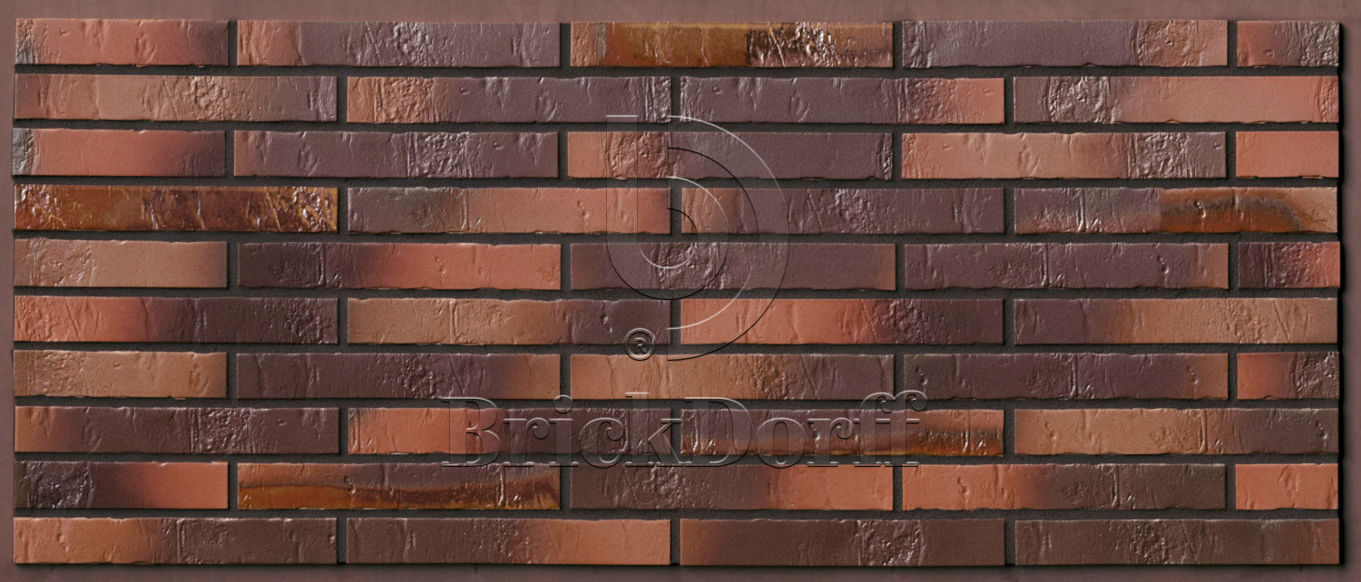 Buxtehude KohleBrand Schieferstruktur 365x52x10 мм, ABC Клинкерная фасадная плитка под кирпич ригельная Langformat